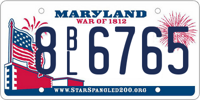 MD license plate 8BL6765