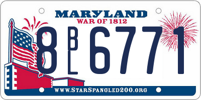 MD license plate 8BL6771