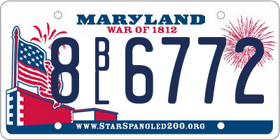 MD license plate 8BL6772