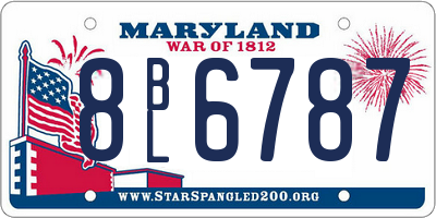 MD license plate 8BL6787