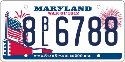 MD license plate 8BL6788