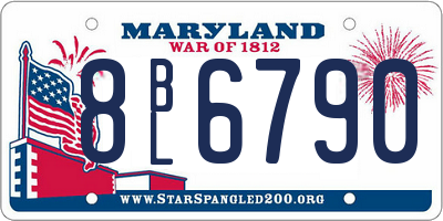 MD license plate 8BL6790