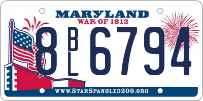 MD license plate 8BL6794