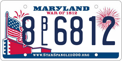 MD license plate 8BL6812