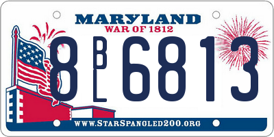 MD license plate 8BL6813