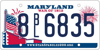 MD license plate 8BL6835