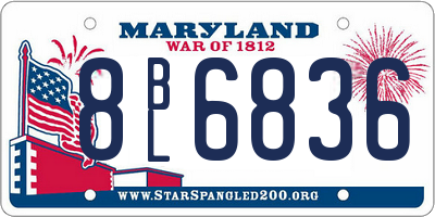MD license plate 8BL6836