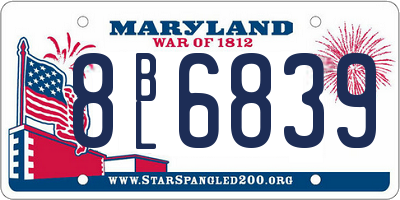 MD license plate 8BL6839