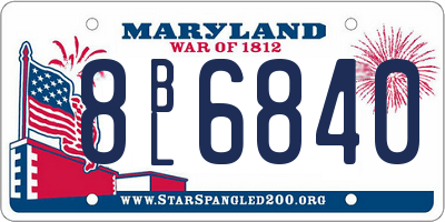 MD license plate 8BL6840