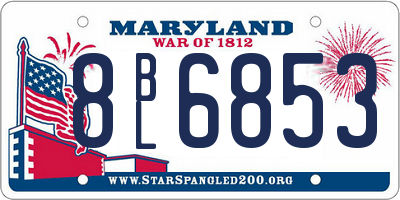 MD license plate 8BL6853
