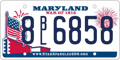MD license plate 8BL6858