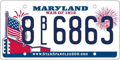 MD license plate 8BL6863