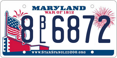 MD license plate 8BL6872
