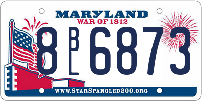 MD license plate 8BL6873