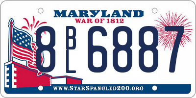 MD license plate 8BL6887