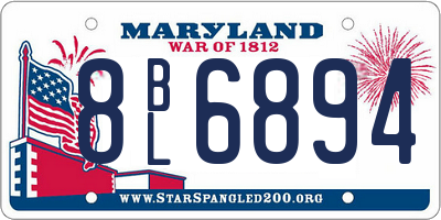MD license plate 8BL6894