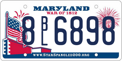 MD license plate 8BL6898