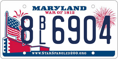 MD license plate 8BL6904