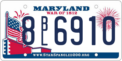 MD license plate 8BL6910