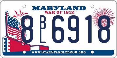 MD license plate 8BL6918