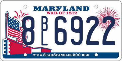 MD license plate 8BL6922