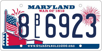 MD license plate 8BL6923