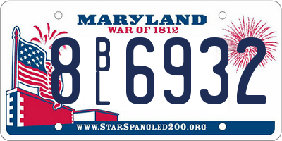 MD license plate 8BL6932