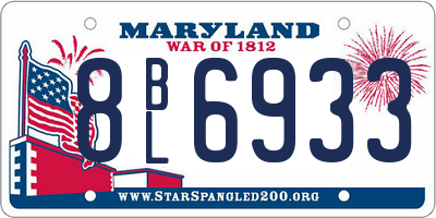 MD license plate 8BL6933