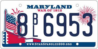 MD license plate 8BL6953