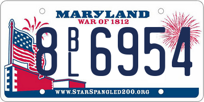 MD license plate 8BL6954