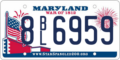 MD license plate 8BL6959