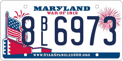 MD license plate 8BL6973