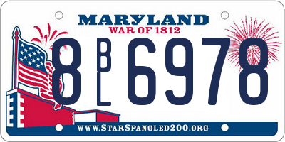 MD license plate 8BL6978