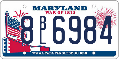MD license plate 8BL6984