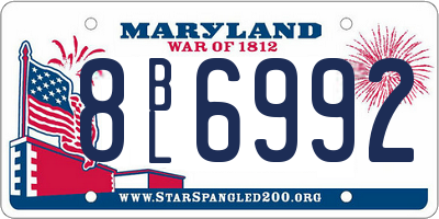 MD license plate 8BL6992