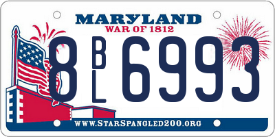 MD license plate 8BL6993