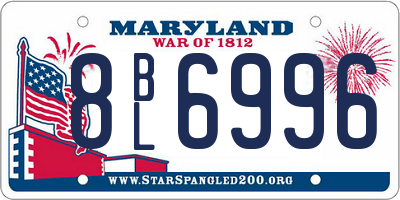 MD license plate 8BL6996