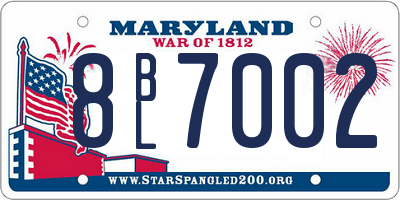 MD license plate 8BL7002