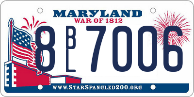 MD license plate 8BL7006