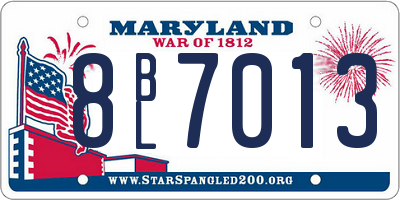 MD license plate 8BL7013