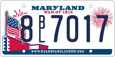 MD license plate 8BL7017