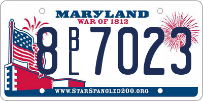MD license plate 8BL7023