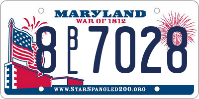 MD license plate 8BL7028