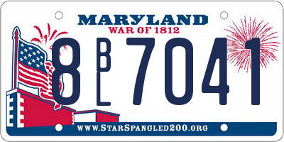MD license plate 8BL7041