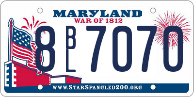 MD license plate 8BL7070