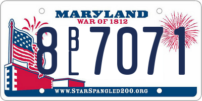 MD license plate 8BL7071