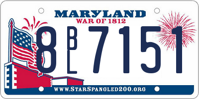MD license plate 8BL7151