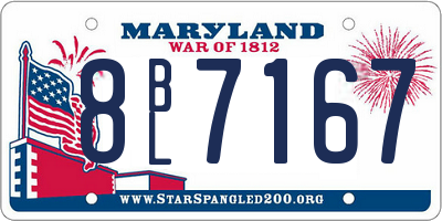 MD license plate 8BL7167