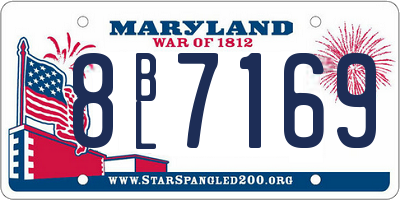 MD license plate 8BL7169