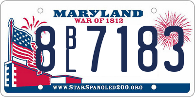MD license plate 8BL7183